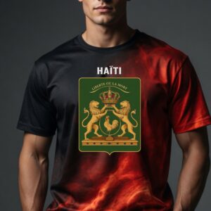 Real Flag Haitian Color: Black & Red, Representing death to colonizers (black) and freedom (red). The spirit of Dessalines